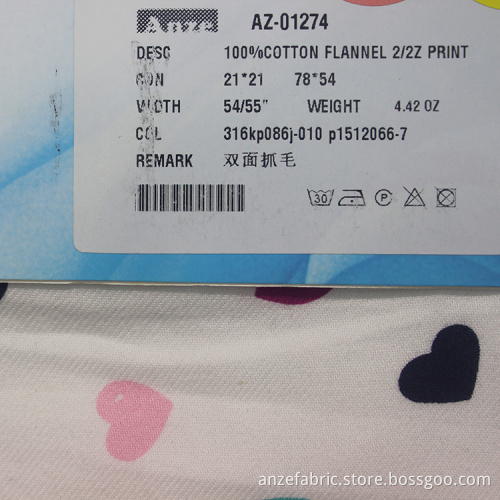 Printed 100% Cotton Flannel Fabric for Baby Bedding